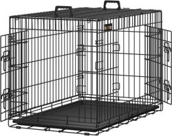 FEANDREA Kutyaketrec, kutyabox két ajtóval L, fekete 92x57x64cm (PPD36H)
