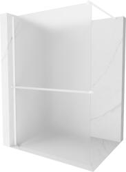 Mexen Kioto+, Walk-In zuhanyparaván polccal és akasztóval 70 x 200 cm, 8 mm-es mattüveg, fehér profil, 800-070-121-20-30 (800-070-121-20-30)