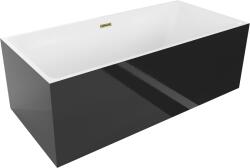 Mexen Nita, szabadon álló kád 170 x 80 cm, fehér-fekete, arany fényes túlfolyó, 52091708075-50 (52091708075-50)
