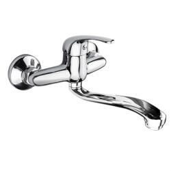 Mereo Mereo, Falra szerelhető mosogató csaptelep, Lila, ívelt lapos karral 200 mm, króm, MER-CBEE30105 (MER-CBEE30105)