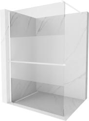 Mexen Kioto+, Walk-In zuhanyparaván polccal és akasztóval 90 x 200 cm, 8 mm átlátszó mattüveg, fehér profil, 800-090-121-20-35 (800-090-121-20-35)