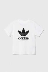 Adidas gyerek pamut póló TREFOIL TEE fehér, nyomott mintás, JE0516 - fehér 152