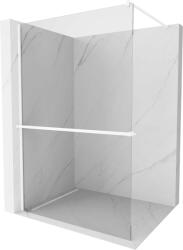 Mexen Kioto+, Walk-In zuhany paraván polccal és akasztóval 90 x 200 cm, 8 mm átlátszó üveg, fehér profil, 800-090-121-20-00 (800-090-121-20-00)