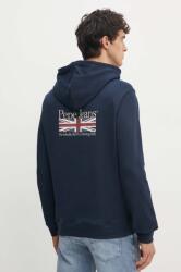 Pepe Jeans pamut melegítőfelső SEDRIC P sötétkék, férfi, nyomott mintás, kapucnis, PM582710 - sötétkék XL