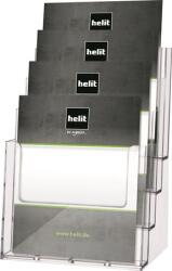 HELIT Prospektustartó, asztali, A4, 4 rekeszes, HELIT (INH2352402) - iroda24