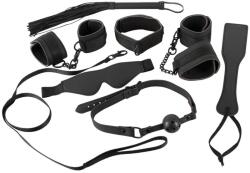 Bad Kitty - műbőr, tépőzáras kötöző szett (8 részes) - fekete - erotikashow