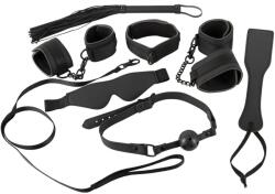 Bad Kitty - műbőr, tépőzáras kötöző szett (8 részes) - fekete - sexshopcenter