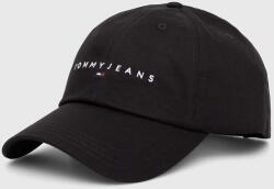 Tommy Jeans pamut baseball sapka fekete, nyomott mintás, AW0AW16868 - fekete Univerzális méret