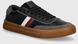 Tommy Hilfiger bőr sportcipő TH CUPSET 1A2 LTH MIX fekete, FM0FM05118 - fekete Férfi 44