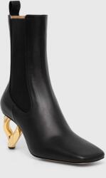JW Anderson bőr bokacsizma Chain Heel fekete, női, magassarkú, ANW43021A - fekete Női 39