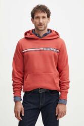 Tommy Hilfiger felső piros, férfi, nyomott mintás, kapucnis, MW0MW36737 - piros S