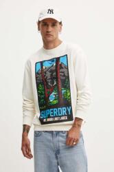 Superdry pamut melegítőfelső bézs, férfi, nyomott mintás, M2014112A-2YW - bézs L