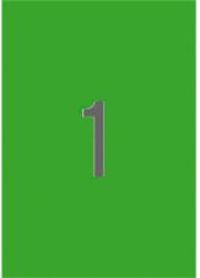 APLI Etikett, 210x297 mm, színes, APLI, zöld, 20 etikett/csomag (01602) - tonerpiac