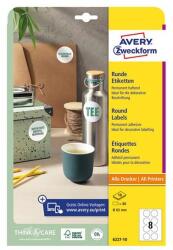 Avery Etikett AVERY L6227-10 65 mm univerzális kör 10 ív/csomag (6227-10) - tonerpiac