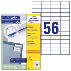 AVERY Etikett címke, 52, 5 x21, 2mm, univerzális, 56 címke/ív, 100 ív/doboz, Avery fehér (3668)
