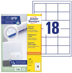 AVERY Etikett AVERY 3671 64x45 mm fehér univerzális 1800 címke/doboz 100 ív/doboz (3671) - papir-bolt