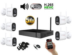 Monitorrs Security - Wifi IP kamerarendszer 5 kamerával 5 Mpix, aktív - 6123K5