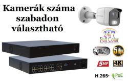 Monitorrs Security - AI IP Full Color kamerarendszer 9-16 kamerával 5 Mpix Wt - 6021K9-16