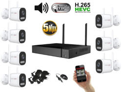 Monitorrs Security - Wifi IP kamerarendszer 7 kamerával 5 Mpix, aktív - 6123K7