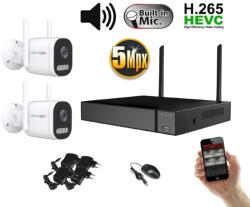 Monitorrs Security - Wifi IP kamerarendszer 2 kamerával 5 Mpix, aktív - 6123K2