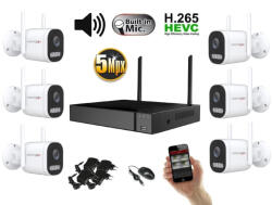 Monitorrs Security - Wifi IP kamerarendszer 6 kamerával 5 Mpix, aktív - 6123K6