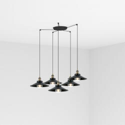 Faro Barcelona Marlin arany-fekete függesztett lámpa (FAR-64133-5L) E27 5 izzós IP20 (64133-5L)