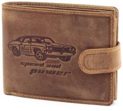 GreenDeed autó mintás barna férfi bőr pénztárca (A1A1021/T Car BROWN)