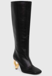 JW Anderson bőr csizma Chain Heel fekete, női, magassarkú, ANW43020A - fekete Női 41