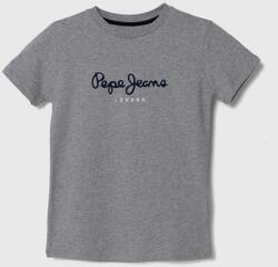 Pepe Jeans gyerek pamut póló NEW ARTN szürke, nyomott mintás, PB503920 - szürke 176