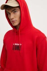 Adidas pamut melegítőfelső piros, férfi, nyomott mintás, kapucnis, IZ4835 - piros L