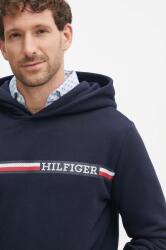 Tommy Hilfiger felső sötétkék, férfi, nyomott mintás, kapucnis, MW0MW36737 - sötétkék S