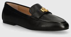 Lauren Ralph Lauren bőr mokaszin Averi III fekete, női, lapos talpú, 802946808001 - fekete Női 38