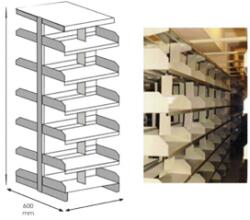  RAFT METALIC ARHIVA CENTRAL DE BIBLIOTECA 900x600x2200 mm (LxlxH), 150 kg/polita, ECO+ (6101044741) Raft