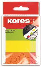Kores Notes Adeziv 20 x 50 mm 4 Culori x 50 File Kores (KO45104)