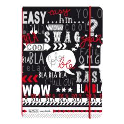 Herlitz Caiet My. Book Flex A5 40f Patratele Coperta Pp Black Wow Slogan (50010059)