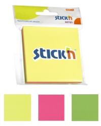 Hopax Notes autoadeziv 76 x 76 mm, 3 x 50 file/set, Stick"n - 3 culori fosforescente (HO-21093)