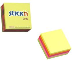 Hopax Cub notes autoadeziv 50 x 50 mm, 250 file, Stick"n - 5 culori neon (HO-21203)