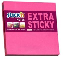 Hopax Notes autoadeziv extra-sticky 76 x 76mm, 90 file, Stick"n - magenta neon (HO-21671) - officeclass