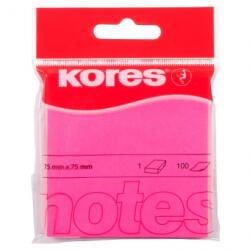 Kores Notes Adeziv 75 x 75 mm roz neon 100 File Kores (KO47075) - officeclass