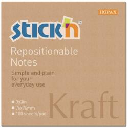 Hopax Notes autoadeziv 76 x 76 mm, 100 file, Stick"n - kraft (HO-21639)