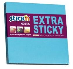 Hopax Notes autoadeziv extra-sticky 76 x 76mm, 90 file, Stick"n - albastru neon (HO-21673) - officeclass