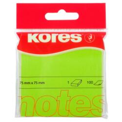 Kores Notes Adeziv 75 x 75 mm verde neon 100 File Kores (KO47077) - officeclass