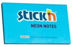 Hopax Notes autoadeziv 76 x 127 mm, 100 file, Stick"n - albastru neon (HO-21213)