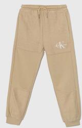 Calvin Klein gyerek melegítőnadrág TERRY JOGGER bézs, sima, IB0IB02119 - bézs 164