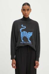 Moschino Jeans gyapjú pulóver könnyű, női, szürke, félgarbó nyakú, 0912.8203 - szürke S