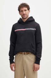 Tommy Hilfiger felső fekete, férfi, nyomott mintás, kapucnis, MW0MW36737 - fekete L