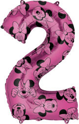 Amscan Balon din folie cifra 2 aniversară - Minnie Mouse 66 cm