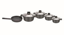 Zilan Set oale Zilan ZLN0942 - 9 piese cu acoperire ceramica + marmura, inductie, negru (ZLN0942)