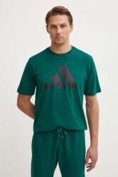 Adidas pamut póló zöld, férfi, nyomott mintás, IY8585 - zöld S