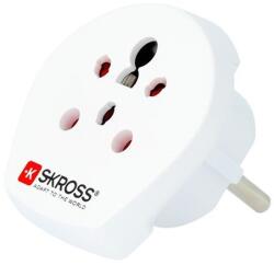 SKROSS hálózati csatlakozó adapter (240V, IND, ISR, DEN - EU2 pin, földelt, utazótöltő) FEHÉR CAT S60, Apple iPhone 7 4.7, Apple iPhone 7 Plus 5.5, Evolveo Strongphone Q5, Blackberry DTEK50 , (1.500217-E)